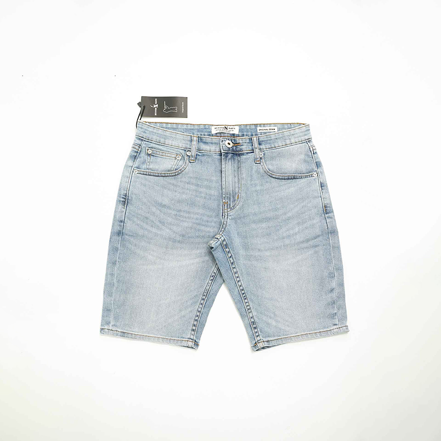 Hình ảnh Quần Short Jeans Nam Cao Cấp HUNTER X-RAYS Form Slimfit  Màu Xanh Wash Bạc S37