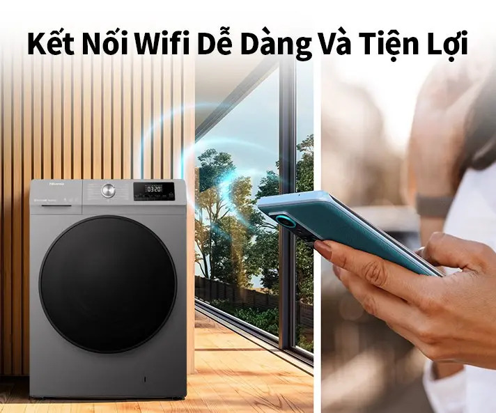 Máy giặt sấy 2IN1 Hisense Inverter 10.5kg WDQA1043BT sạch khuẩn 99.9%, bảo hành 3 năm - HÀNG CHÍNH HÃNG