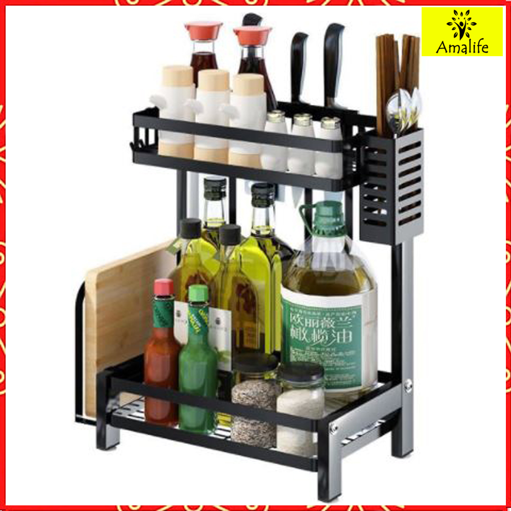 Kệ Để Gia Vị Đa Năng Chính Hãng Amalife - Chọn Size – Kệ Đựng Lọ Gia Vị Khung Thép Sơn Tĩnh Điện Cao Cấp