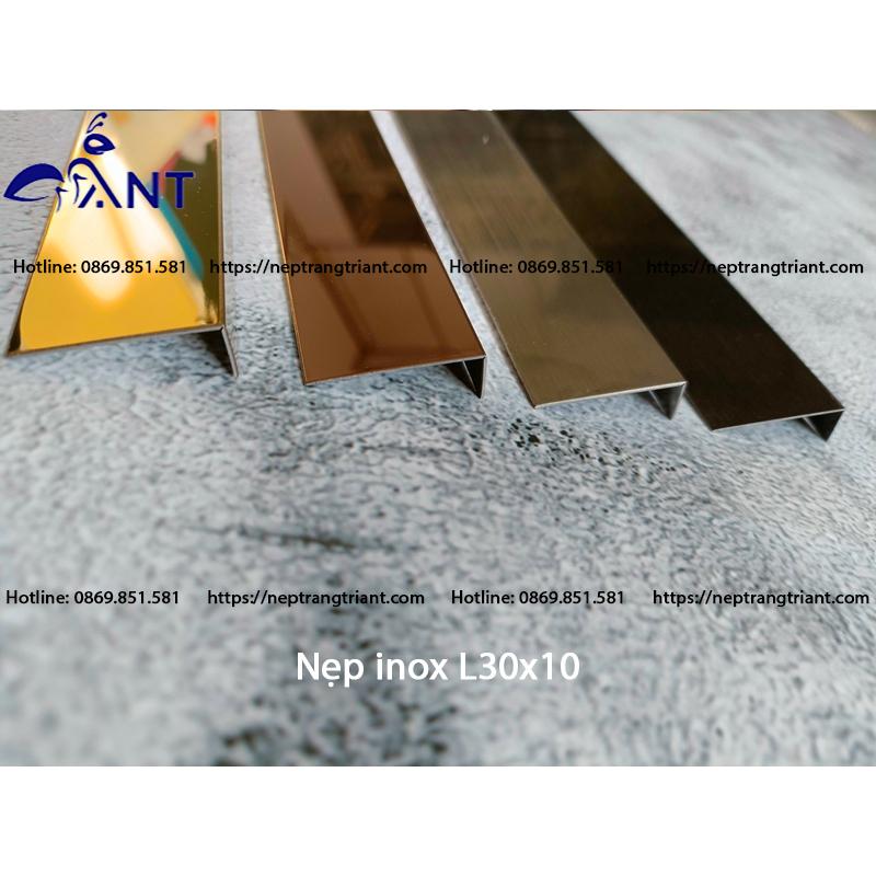 Nẹp Inox chữ L đen gương, Nẹp L inox 304 dày 0.8, thanh dài 2m44