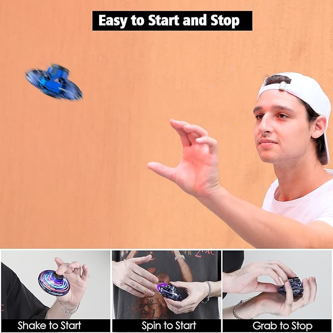 Đĩa Bay Ufo Pin Sạc Led 7 Màu Cảm Ứng Đa Chiều Tự Động Bay Về Quay Cực Mạnh