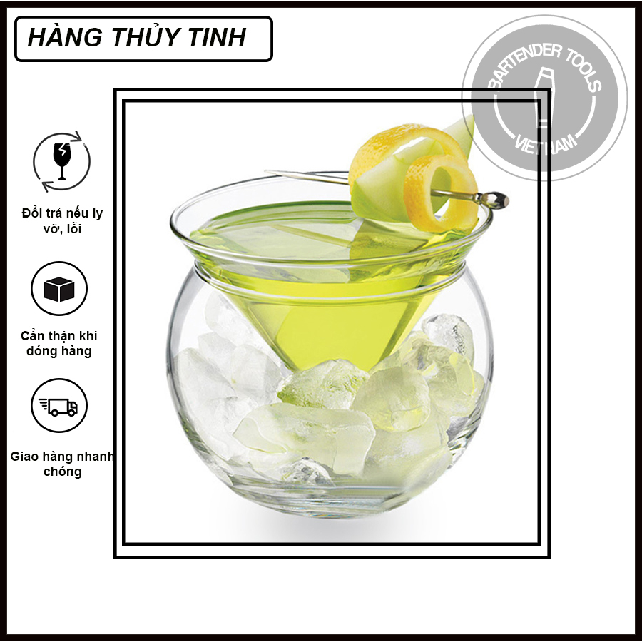 Cocktail glass - Ly thủy tinh cocktail nón đế cầu