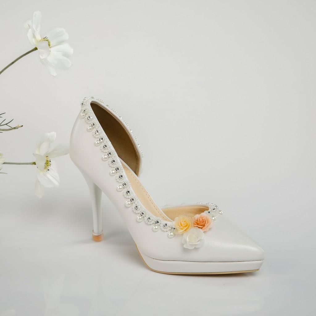 GIÀY CƯỚI - GIÀY CÔ DÂU H95 3 HOA - WEDDING SHOSE