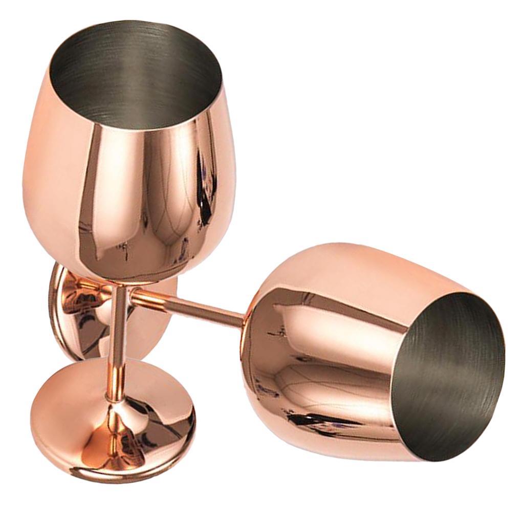 2pcs/set Stainless Steel Wine Glasses for White Red Wine Cocktail with Stem