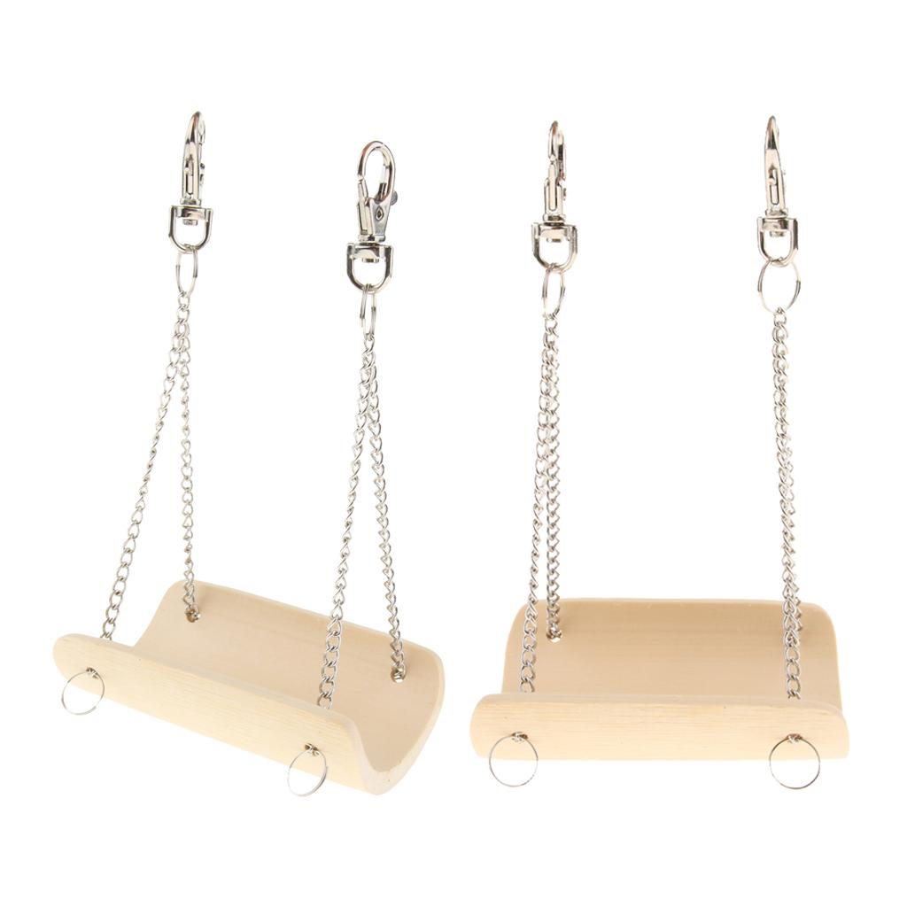 2 Pcs Pet Swing Hammock Hamster Squirrel Small Animal Bamboo Toys
