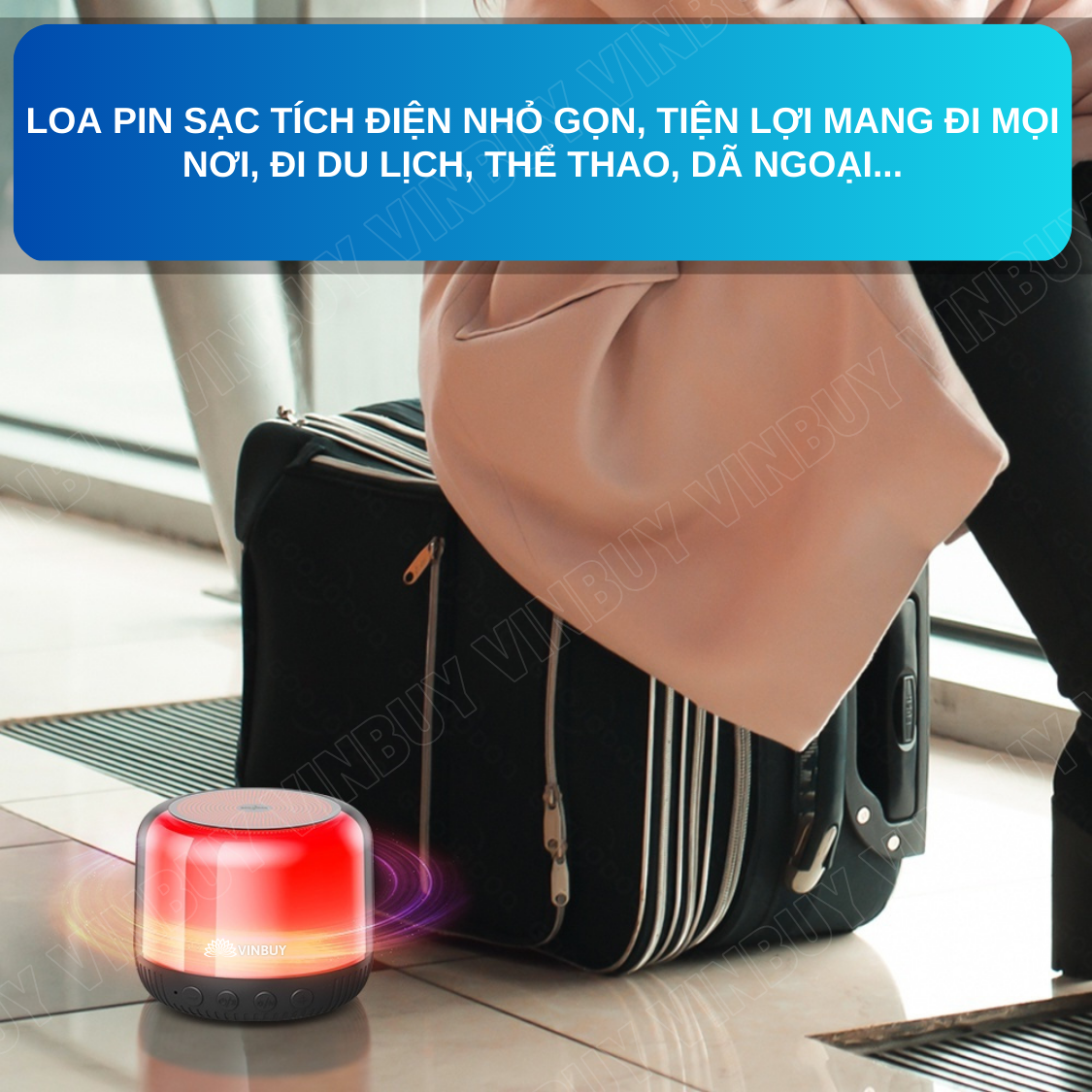 Loa bluetooth mini không dây wireless TWS HiFi loa nghe nhạc âm trầm bass mạnh có đèn RGB đổi màu theo nhạc, hỗ trợ thẻ nhớ - Hàng chính hãng VinBuy