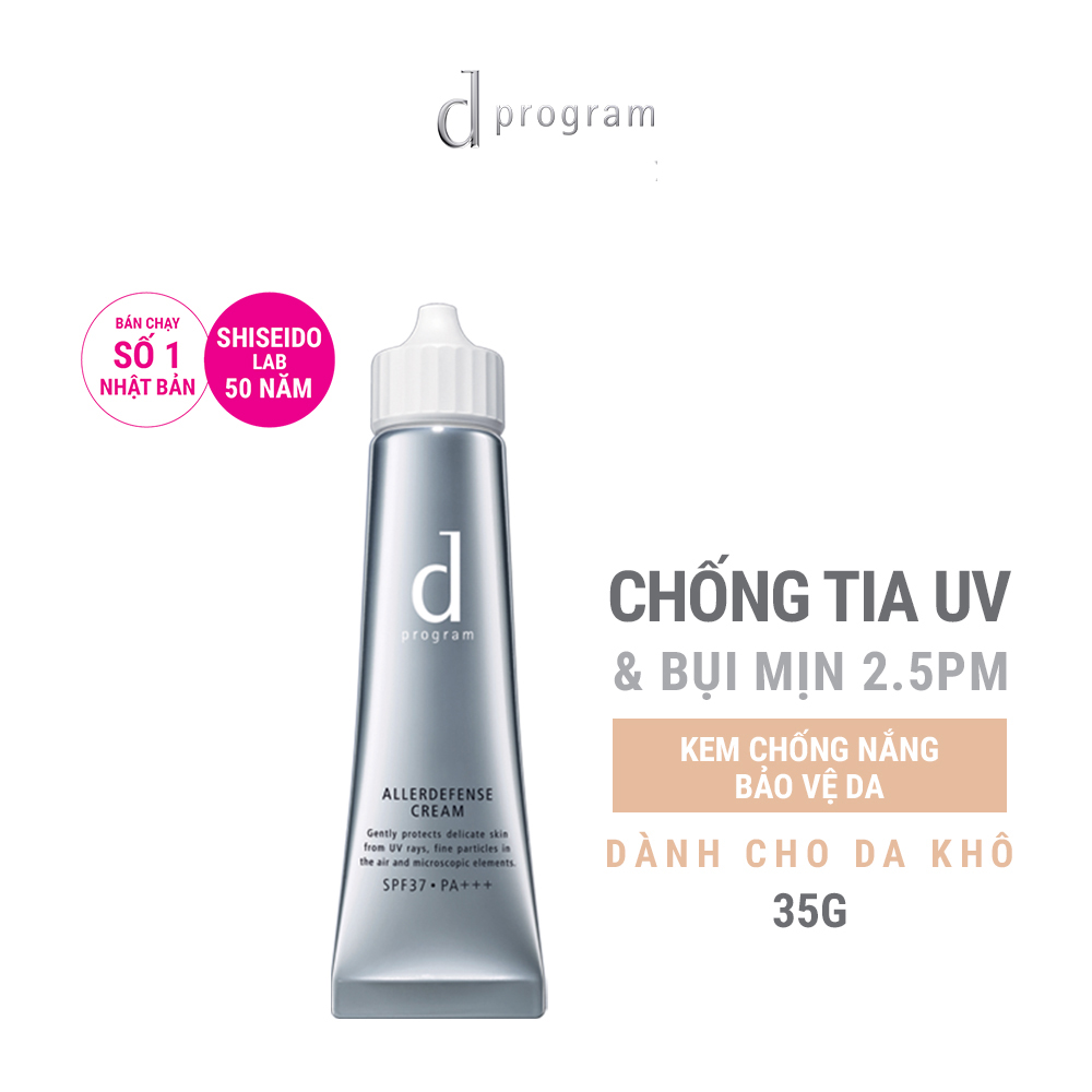 Kem chống nắng D Program bảo vệ da khỏi bụi mịn và ô nhiễm môi trường Allerdefense Cream 35g