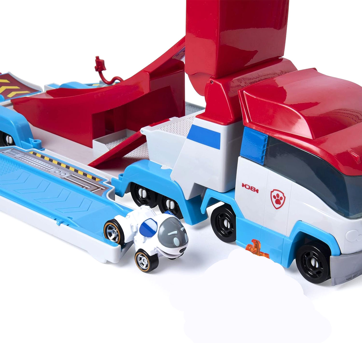 Mô hình Trạm xe tuần tra cứu hộ biến hình Paw Patroller True Metal kèm xe chó Robodog (no box)