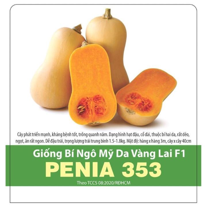 Hạt giống Bí ngô mỹ da vàng lai F1 Penia 353 RD gói 5 hạt