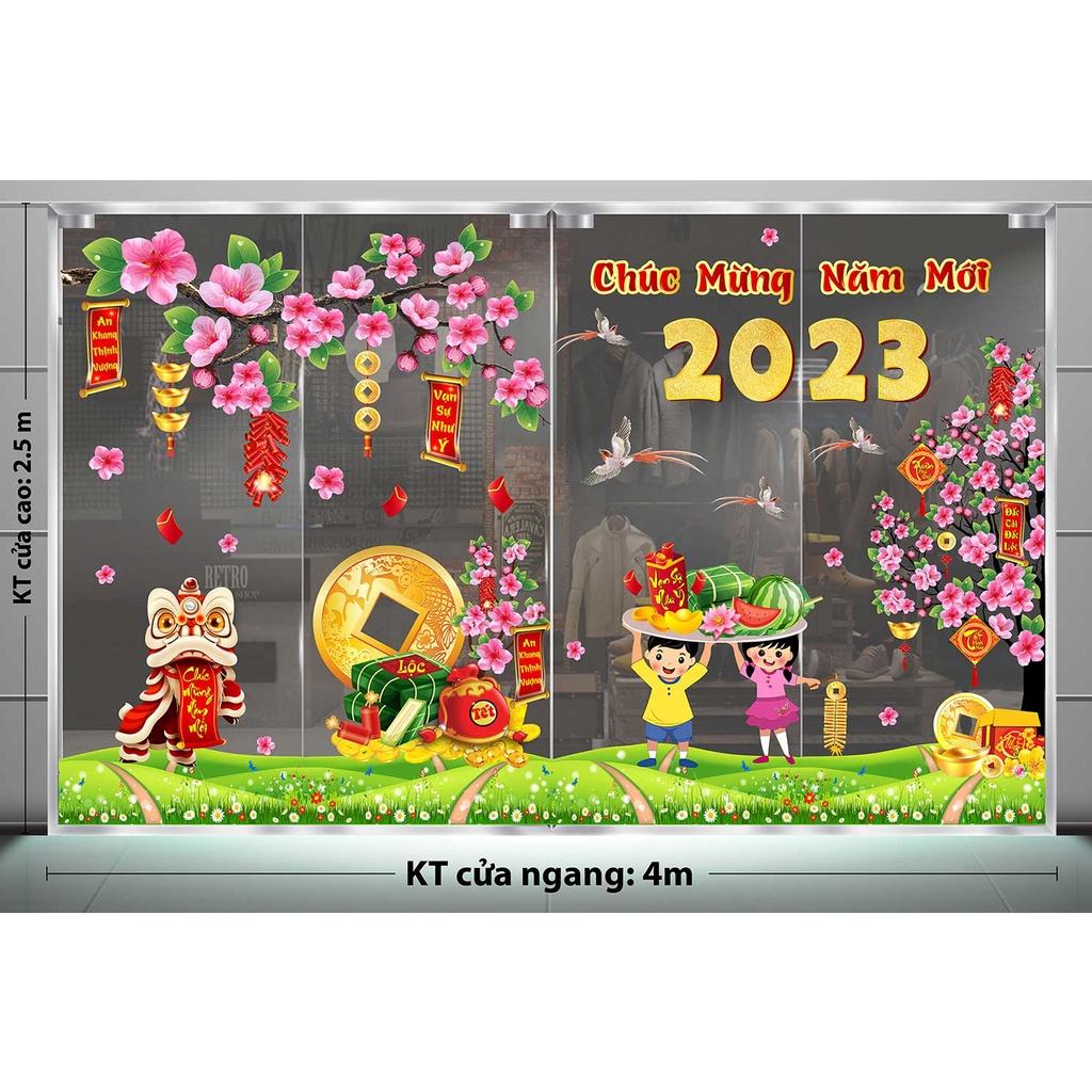 DECAL TRANG TRÍ TẾT 2023 COMBO SỐ 80