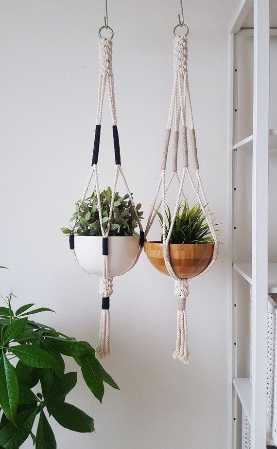 Set 2 dây treo chậu cây cảnh lọ hoa dây trang trí phối màu