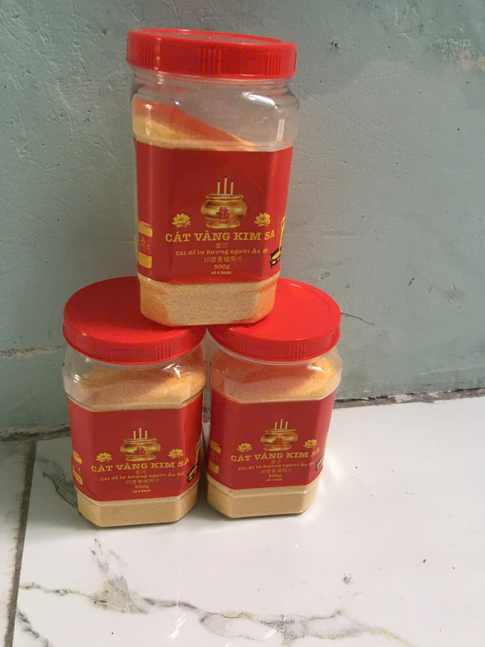 Hũ Cát Vàng Kim Sa 500gr Để Lư Hương, Bát Hương Thờ Cúng