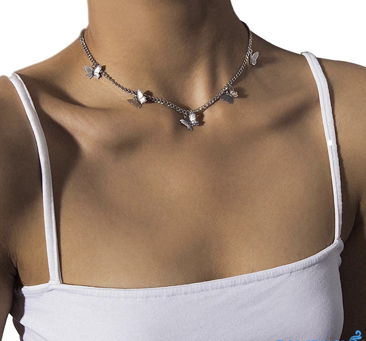 Vòng Cổ Choker Hình Bướm Quyến Rũ BellaDonna 27 - silver color