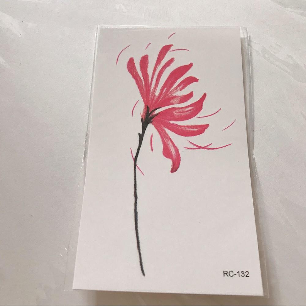 Hình xăm dán cao cấp 10x6cm hoa bỉ ngạn một bông RC-132