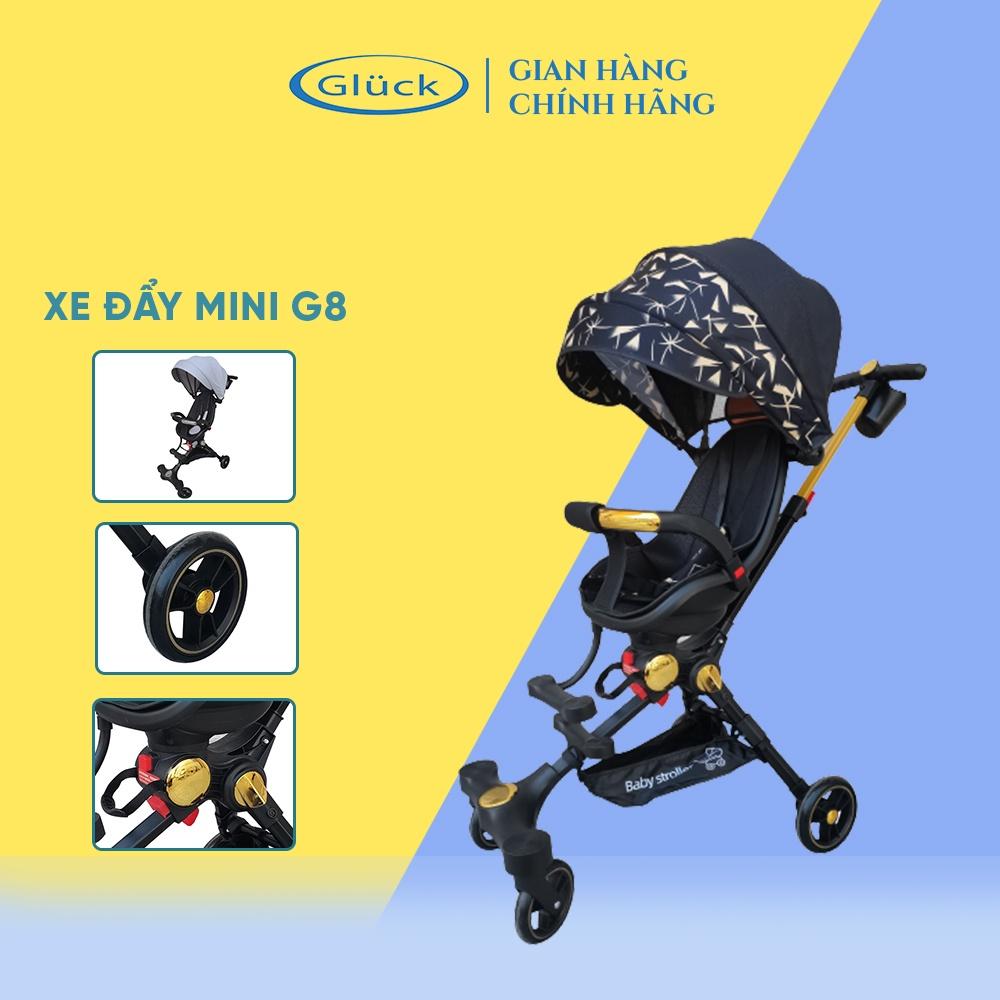 Xe đẩy em bé xoay 360 độ, xe đẩy cho bé sơ sinh gấp gọn tay cầm giúp ba mẹ điều khiển dễ dàng, xe đẩy em bé GLUCK BABY