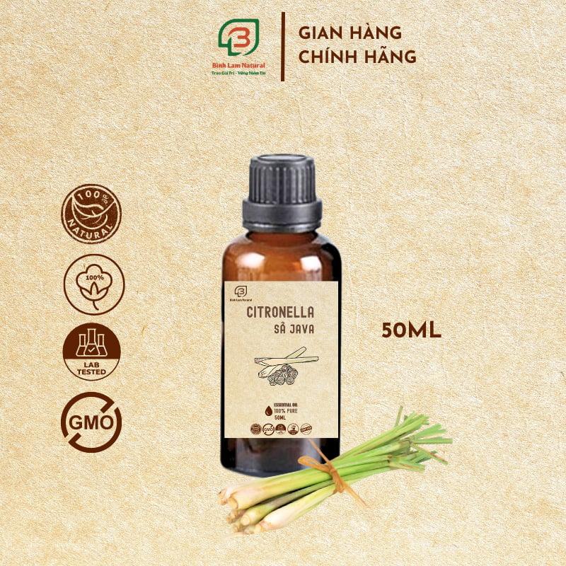 Tinh dầu sả java nguyên chất thơm phòng, khử mùi, kháng khuẩn, đuổi muỗi Bình Lam Natural 50ml