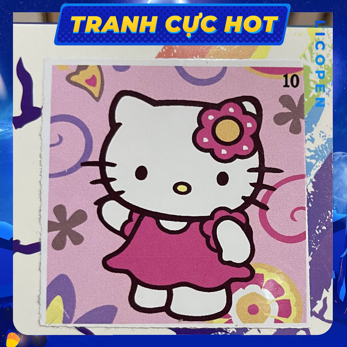 Tranh Tô Màu Trẻ Em - Tranh Hello Kitty hồng - TE08