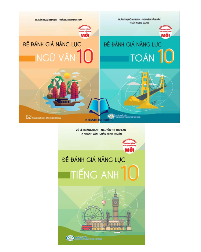 Sách - Combo Đề đánh giá năng lực Toán + Ngữ Văn + Tiếng Anh 10