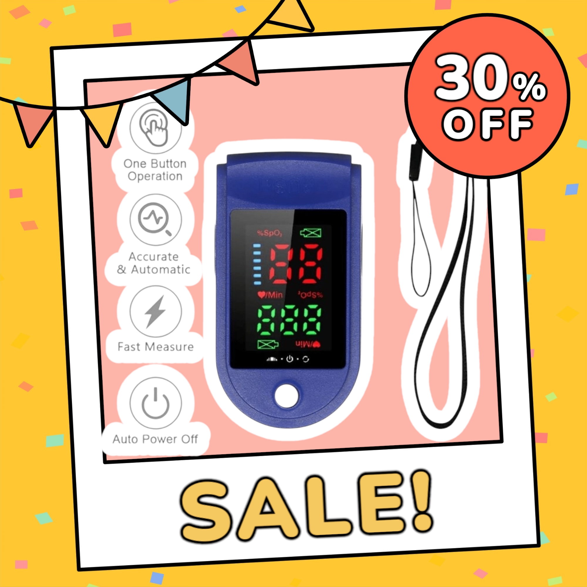 Máy đo Sp02 Đo Nồng Độ Oxy trong máu và nhịp tim Fingertip Pulse Oximeter LK-87 Tặng Kèm Sẵn 2 Pin AA [ FULLBOX ]