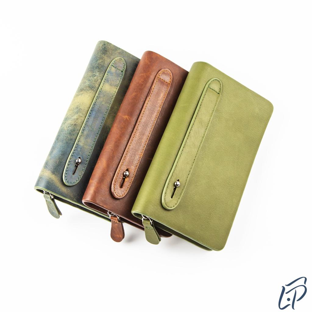Ví dài cầm tay da sáp, clutch nam da bò sáp một khóa kéo LPC88