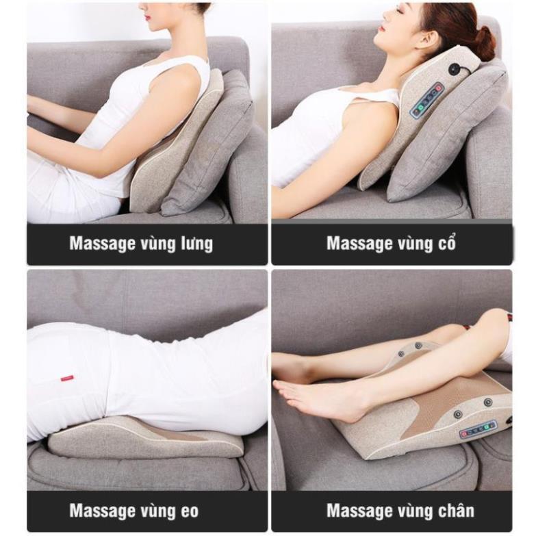 Gối Massage Lưng và Cổ Hồng Ngoại Cao Cấp - HỖ TRỢ GIẢM ĐAU NHỨC CHO NGƯỜI THOÁT VỊ ĐĨA ĐỆM