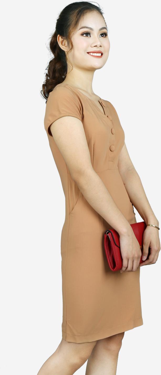 Đầm suông nâu nhạt DDY1343NN