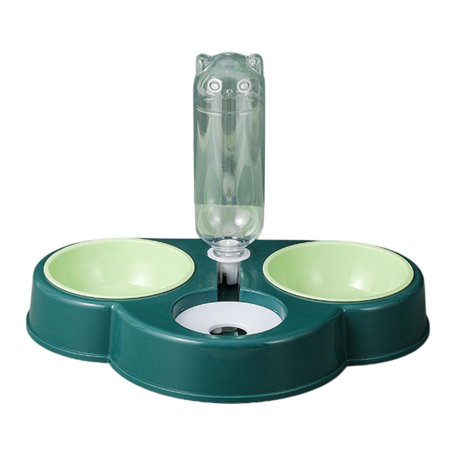 Portable Automatic Feeder Dual Bowl Feeder Bowl Dish Food Dispenser