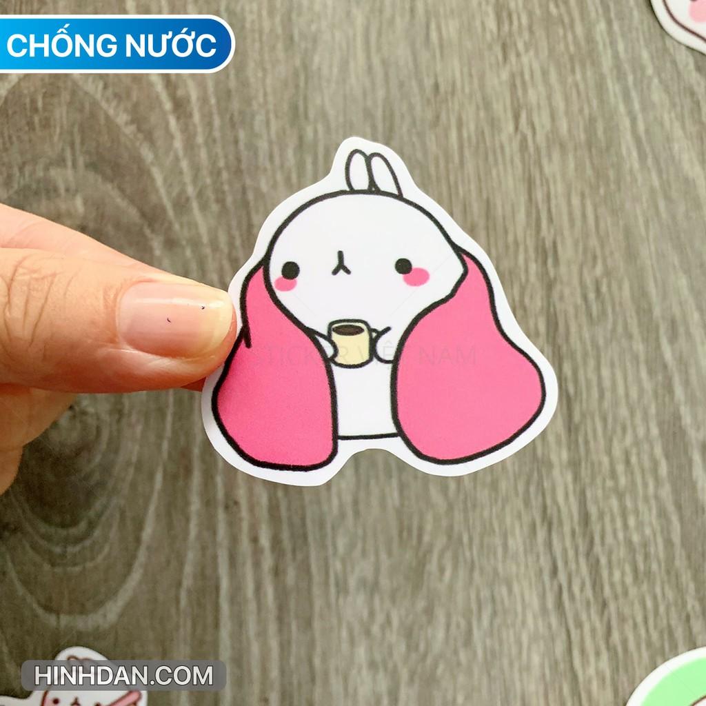 Molang Sticker Dễ Thương - Dán Trang Trí - Chất Liệu PVC Cán Màng Chất Lượng Cao Chống Nước, Chống Nắng, Không Bong Tróc Phai Màu