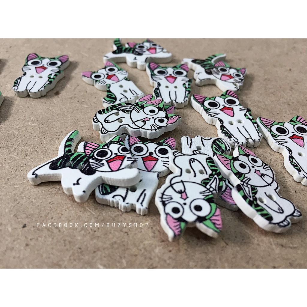 Nút gỗ hình mèo Chii