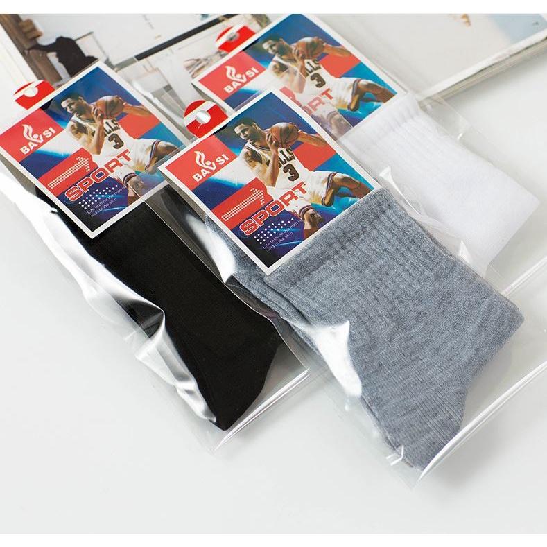 Tất vớ cổ cao trơn trắng đen nam nữ cotton co giãn 4 chiều thời trang unisex thể thao