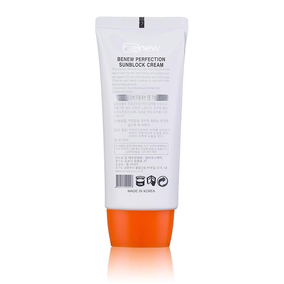 Kem chống nắng cao cấp Hàn Quốc Benew Perfection Sunblock Cream (50ml) - Hàng Chính Hãng [ Tặng dây cột tóc - màu ngẫu nhiên ]