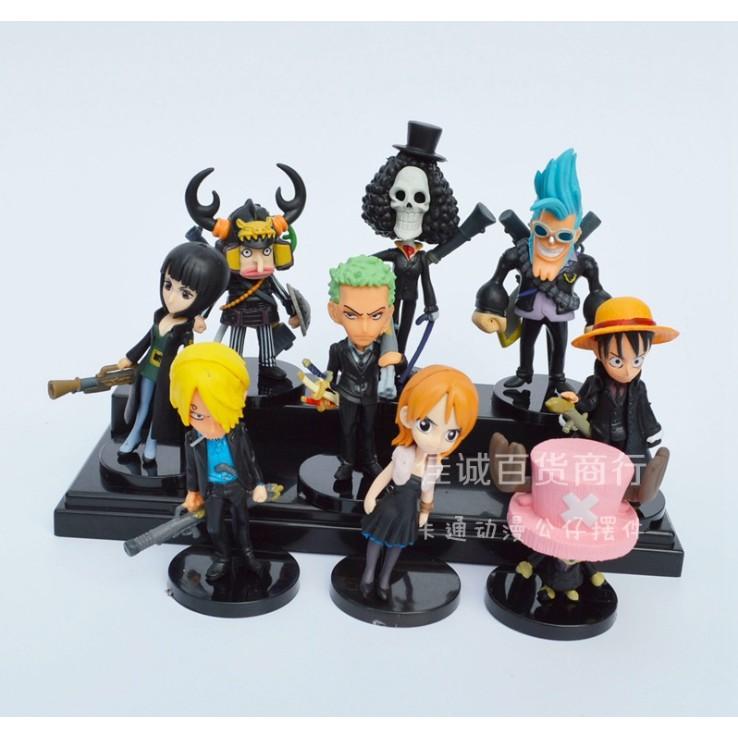 Bộ combo 09 mô hình nhân vật team One Piece trong trang phục suit đen lịch lãm