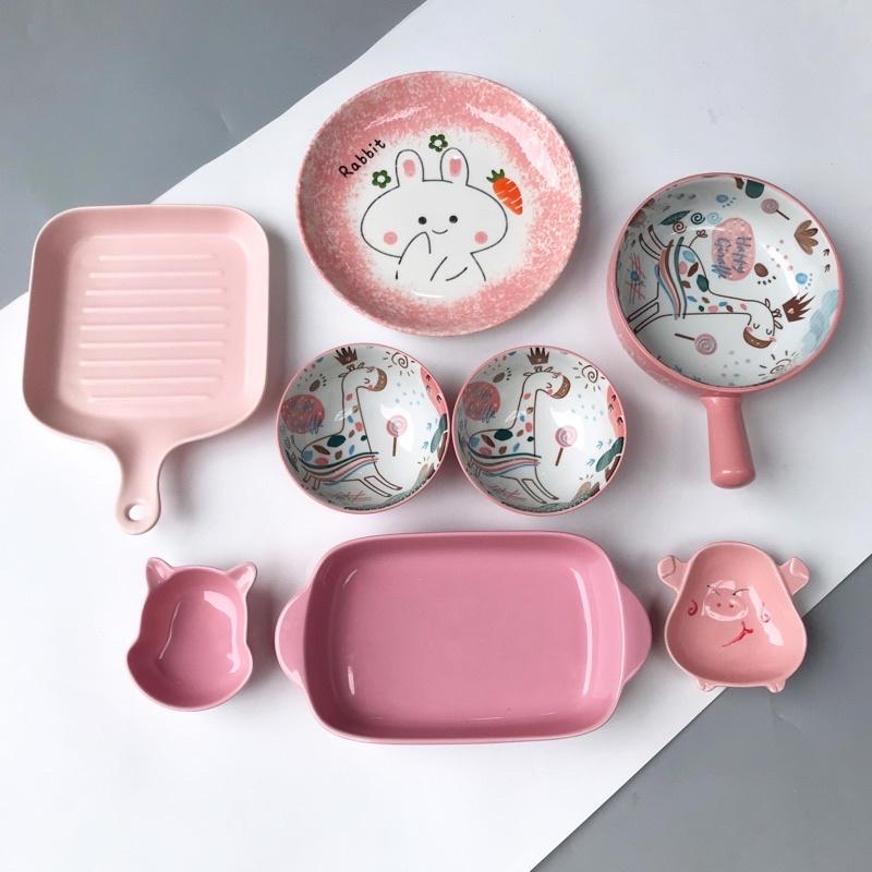 BÁT SỨ , ĐĨA SỨ CHI TIẾT MÀU HỒNG GIÁ SỐC ️️️