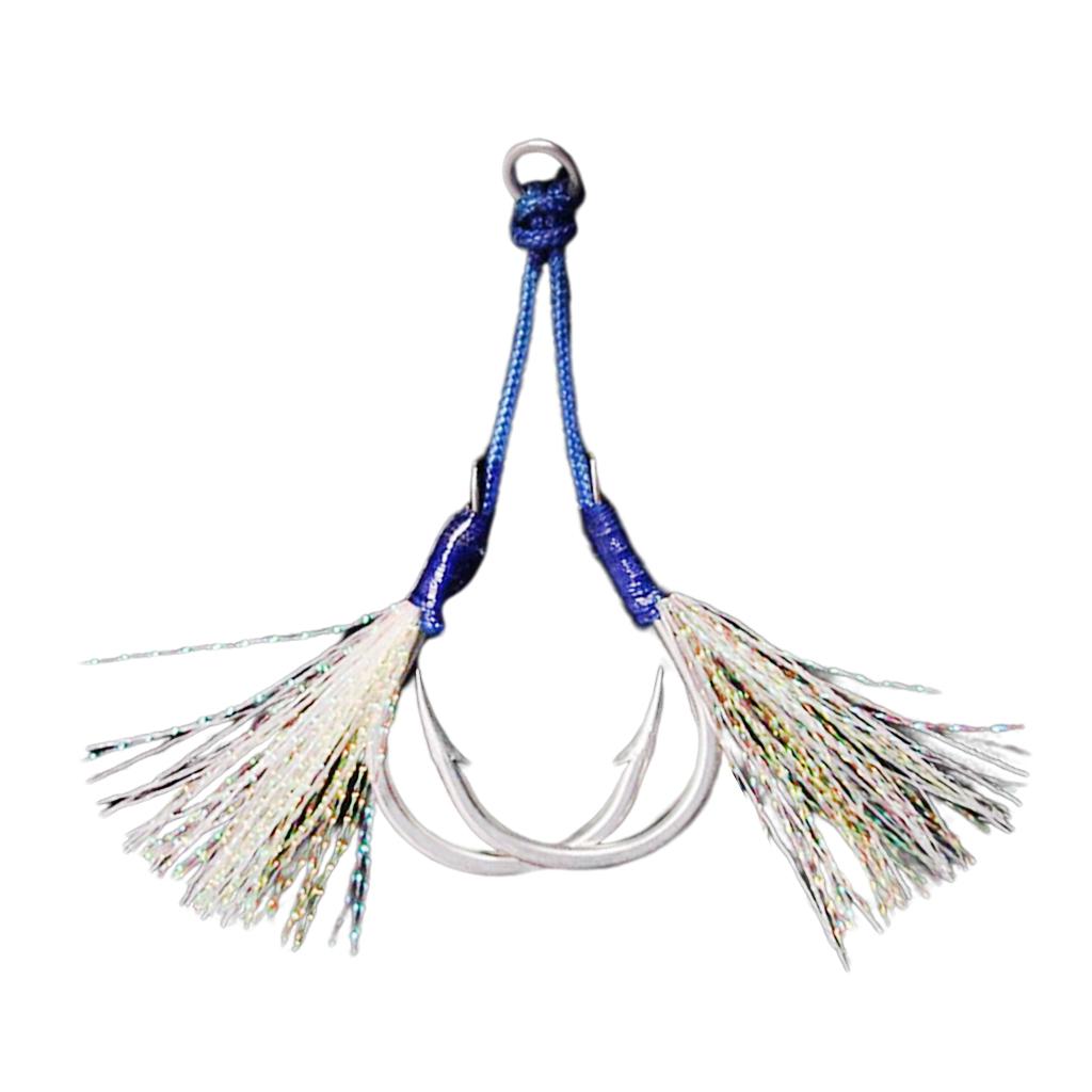 2xJig Hooks Fishing Hooks Barbed Hooks Assist Hooks in Solid 6