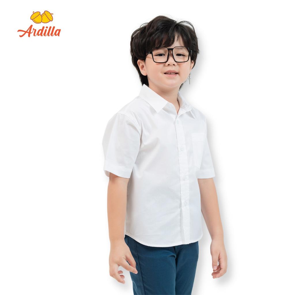Áo Sơmi trắng dài tay ngắn tay đồng phục cho bé trai ARDILLA chất liệu cotton mềm mại, kiểu dáng basic 1805/1804