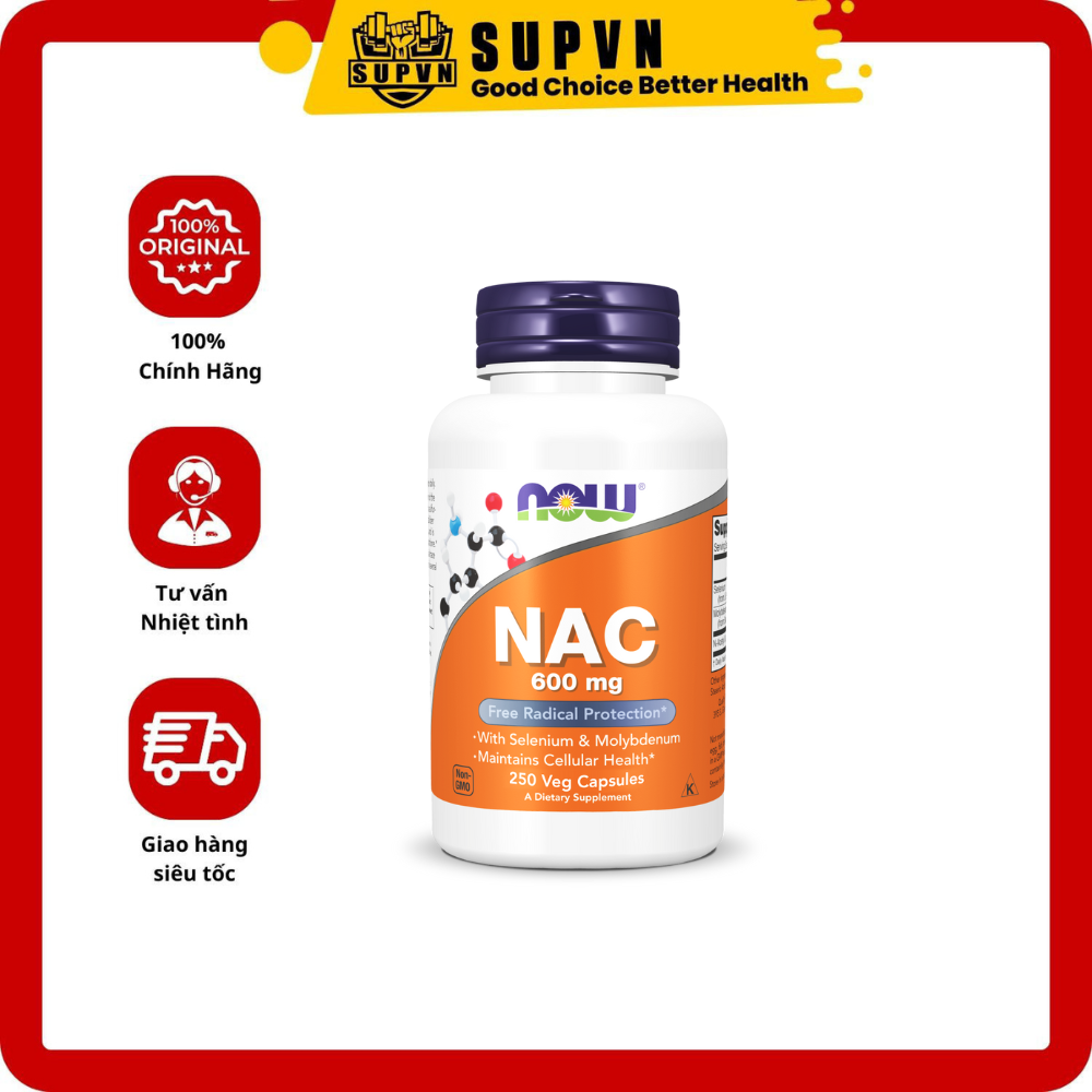 Now Nac 1(600mg - 1000mg) 100, 120, 250 viên - Thực phẩm giải độc gan