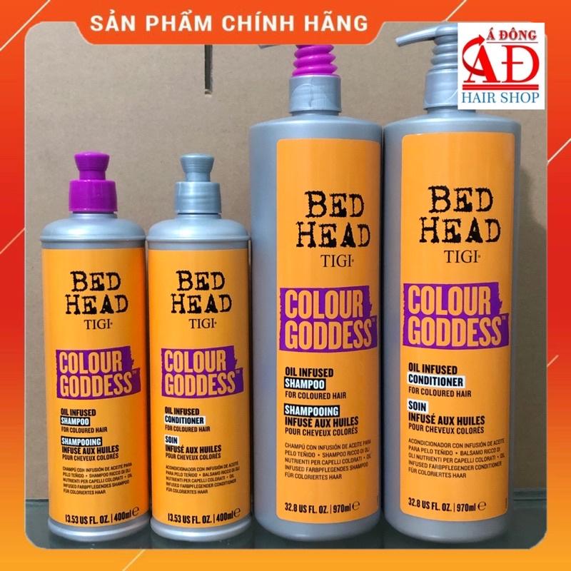 DẦU GỘI XẢ TIGI BEDHEAD VÀNG COLOUR GODDESS OIL INFUSED GIỮ MÀU TÓC NHUỘM NEW 2021