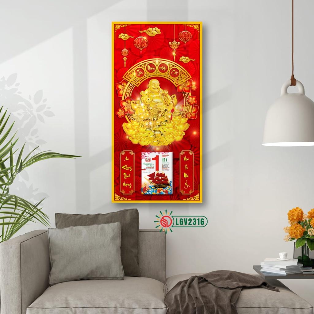 Lịch gỗ treo tường Phật Di Lặc IMWI LGV2316