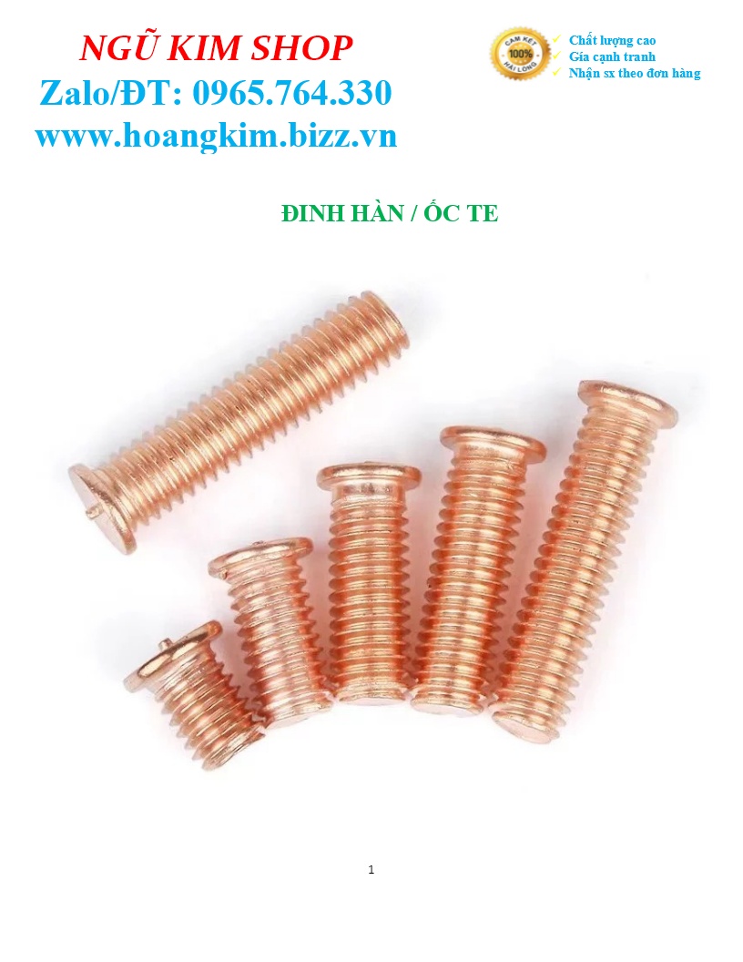 BULONG HÀN _ ỐC TE M3, M4, M5, M6, M8