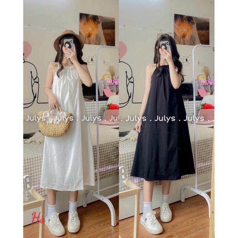 Đầm Yếm Nữ 3 Lỗ Cổ Bèo Dáng Dài 2 Màu Q015