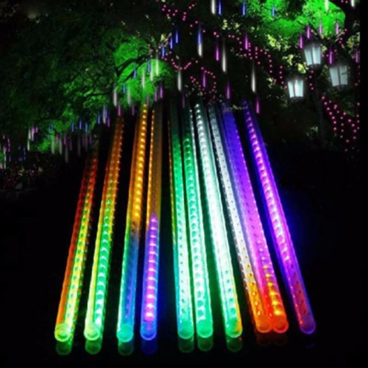 Đèn Led Sao Băng 10 cây Kèm Nguồn Hiệu Ứng Giọt Nước RGB