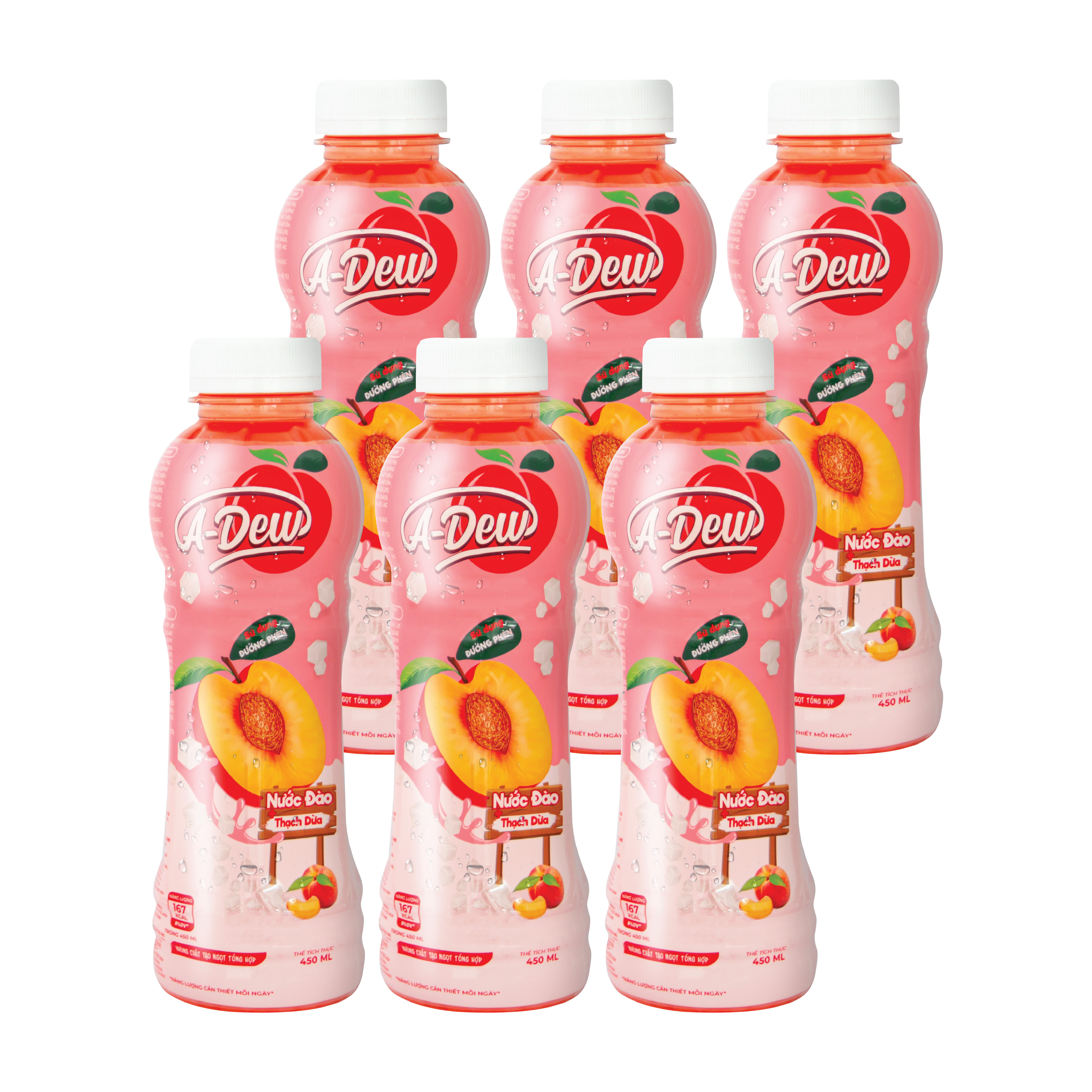 Nước Đào Thạch Dừa A Dew Chai 450ml - Thùng 24 Chai
