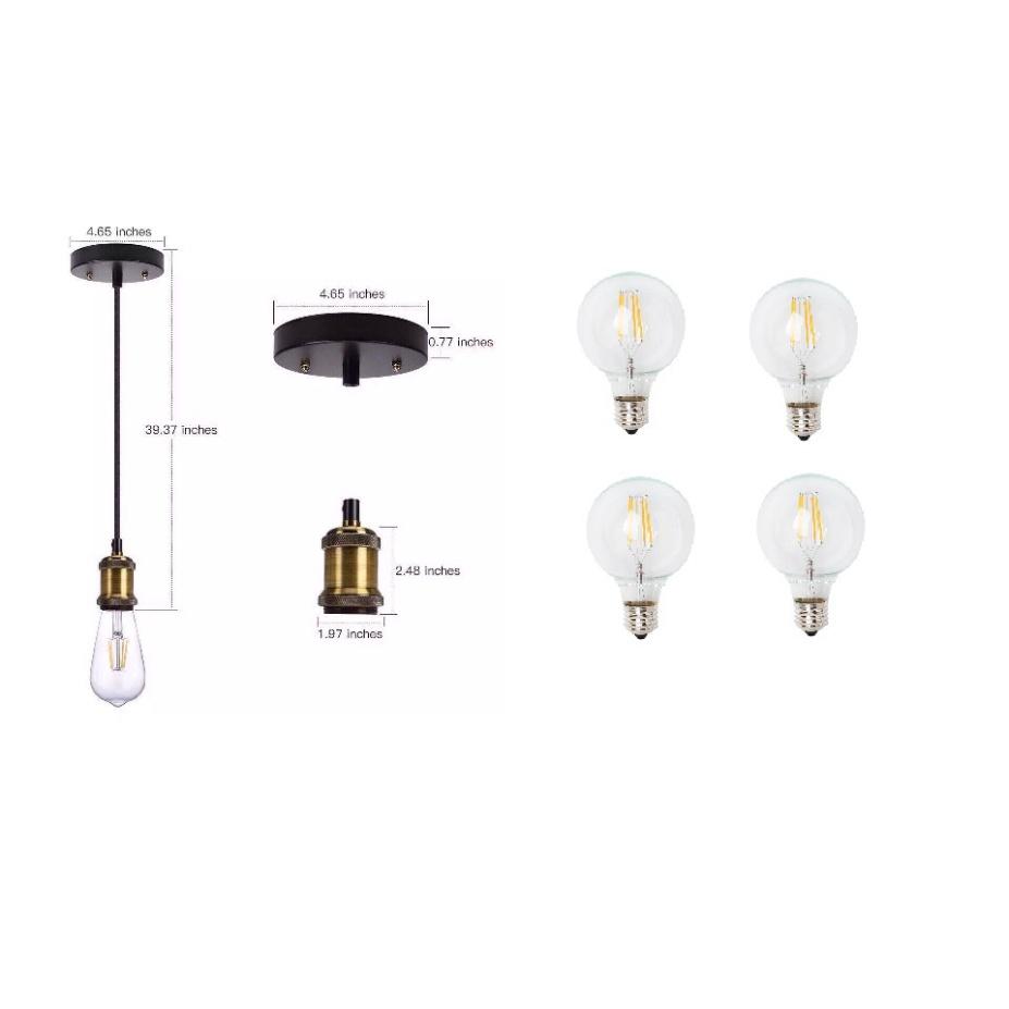 Combo 3 dây đui màu đồng + 2 bóng trang trí