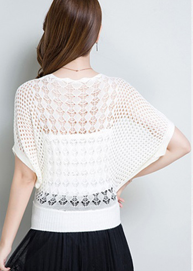 Áo len lưới mỏng tay cánh rơi hình mũ dễ thương Haint Boutique Al30