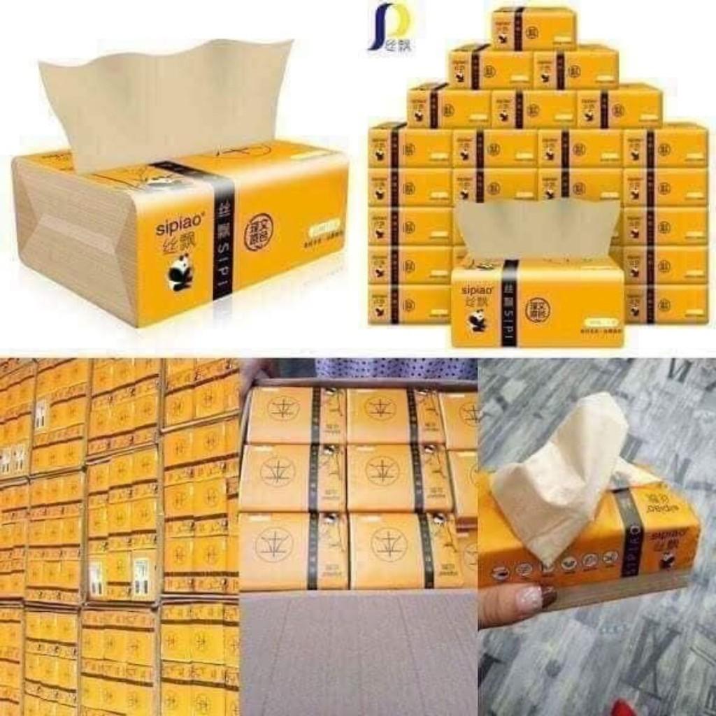 Thùng giấy ăn gấu trúc Sakara 4 lớp siêu dai, siêu mềm minh 30 gói hình mặt cười đáng yêu DrbStore