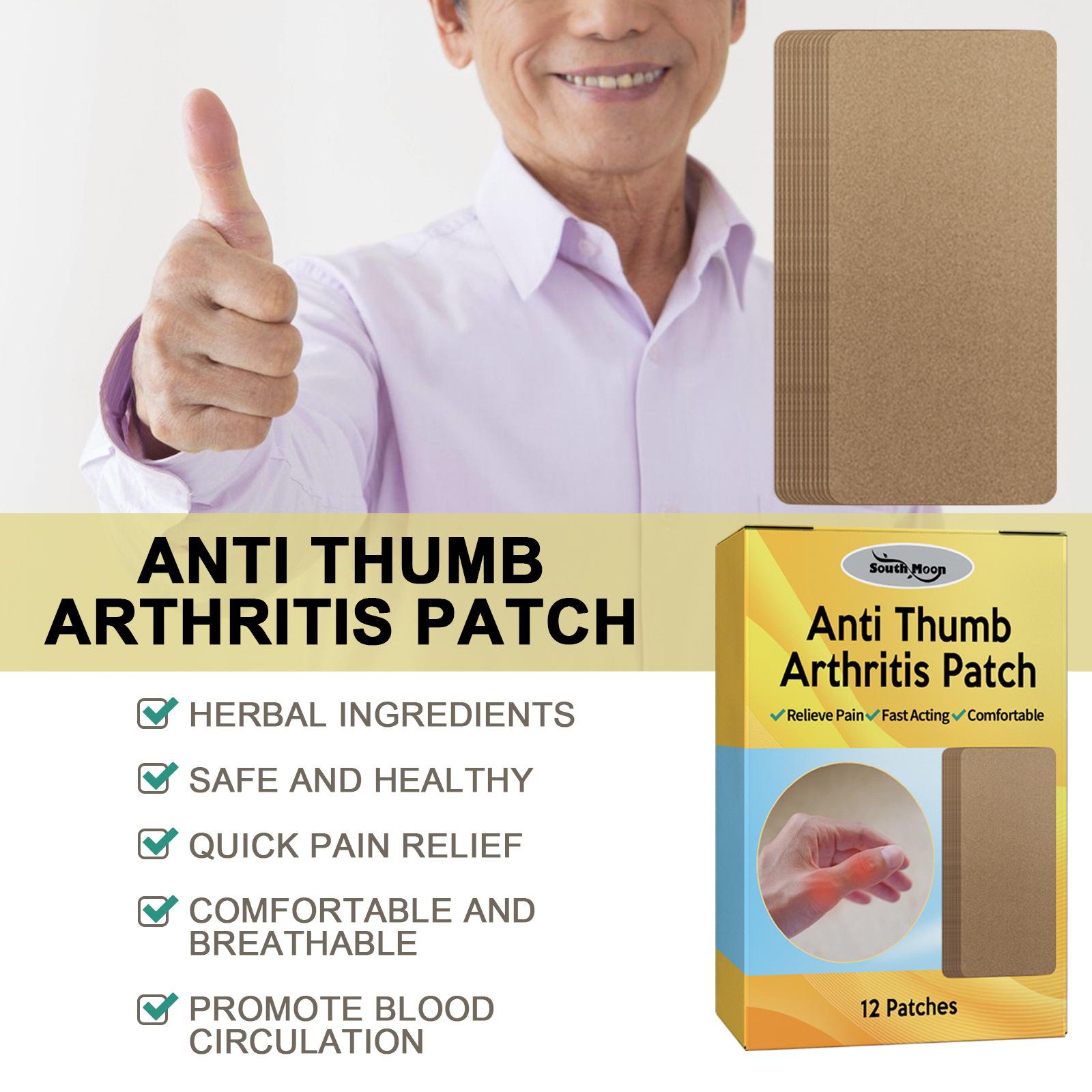 South Moon 12Pcs Anti-Thumb Arthritis Patch Thumb Finger Wrist Pain Relief Patch