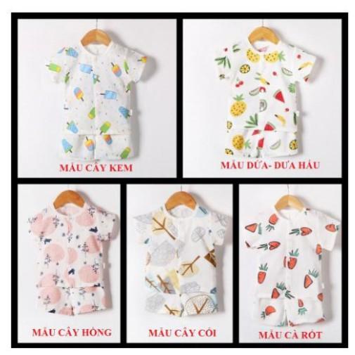 Bộ quần áo cọc tay hình hoa quả cây cối cho bé trai bé rất đáng yêu