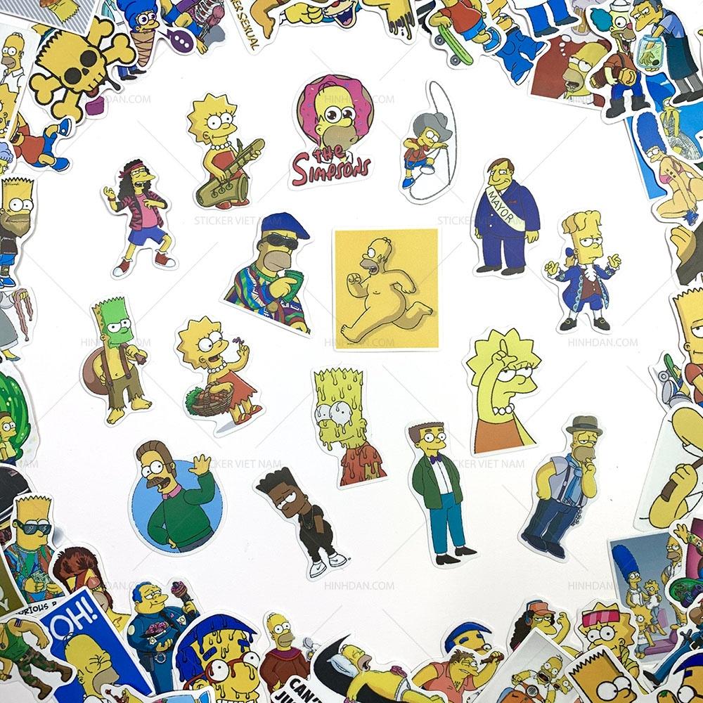 Sticker SIMPSON - THE SIMPSONS - Dán Trang Trí - Chất Liệu PVC Cán Màng Chất Lượng Cao Chống Nước, Chống Nắng, Không Bong Tróc Phai Màu