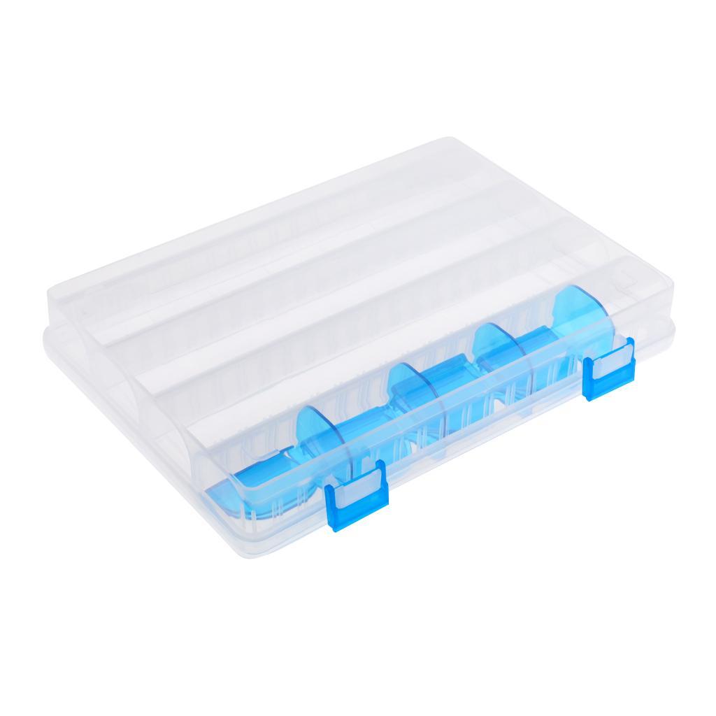 Plastic Fishing Box Adjustable Tackle Hooks Baits Storage Case 25 x 18 x 4cm
