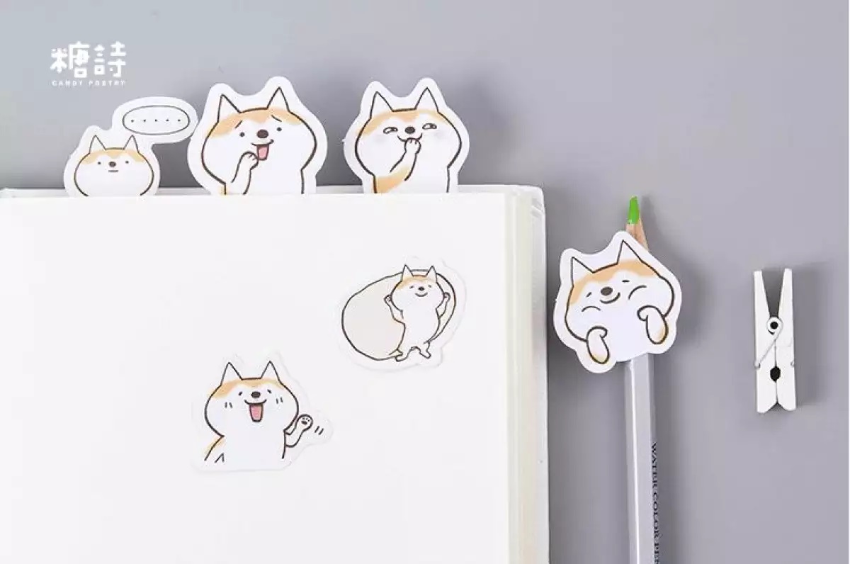 Hộp 45 Miếng Nhãn Dán Sticker Trang Trí Chó Shiba Inu